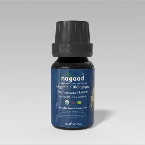 Nagaad Frankincense Boswellia Sacra Essential Oil – 100% Pure Natural Aromatherapy Therapeutic Food Grade for Personal Care, Sleep - Health, Immunity, Diffusers 10ml