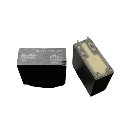 Relais 894H-2CH2-FS 24V CC 8 broches 12A pour circuit imprimé Lot de 5 pièces