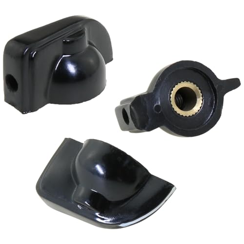 image for Heyous 4PCS 31mm Length Guitar Pedal Adjustment Knob Vintage Black Gui