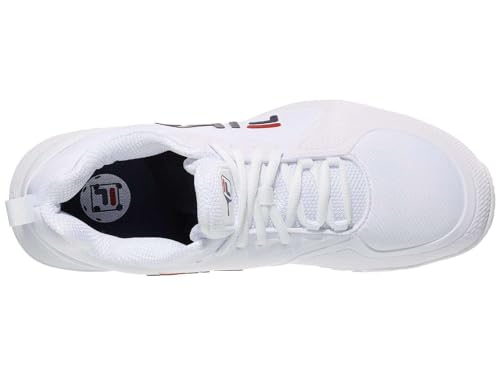 FILA Men's Volley Burst Shoes, White/Fila Red/Fila Navy - 84