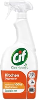 CIF Power & Shine Kitchen Cleaner Spray, Tough Grease & Stain Removal, Suitable for Chimney, Gas Stove, Hob, Tap, Tiles & Sink, 700ml