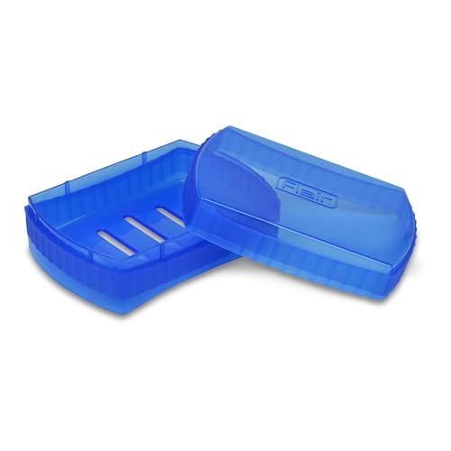 Image of FLAIR Estella Soap Case with Drainage | Reusable & Durable Soap Box | Modern Bathroom Soap Holder (1, T.Blue)