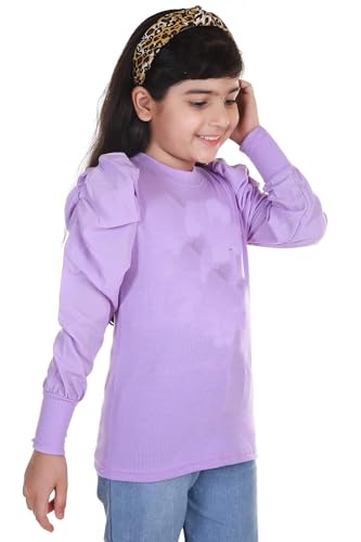 Image of Kids Graphic Print Top with Puff Sleeves
