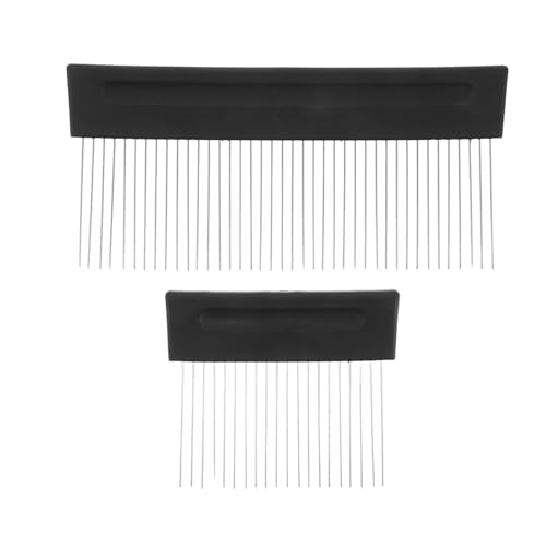 DOITOOL 2 pennelli per pittura a trama per intonaco - Pettine per venature in acciaio inossidabile per stucco artistico, graffiti, pittura a olio fai da te, disegno su tela