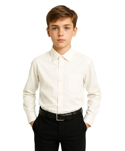 Chemise à manches longues garçon col classique anti-plis pour cérémonie