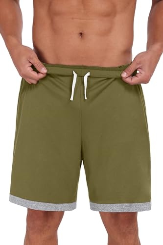 Image of Mens Pajamas Set Lightweight Summer Pjs Sleepwear Soft Comfy Short Sleeve Loungewear With Pocket (S-4X)
