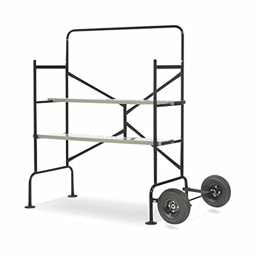 Alice's Garden - Echafaudage Roulant et Pliant sur Deux Niveaux - Mobile. 2 Roues. L140x l78 x H135cm Ouvert. Poids supporté 150 kgs