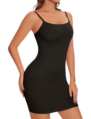 Image of SLIMBELLE Shapewear Dress Slip for Women Tummy Control Adjustable Spaghetti Full Slip Seamless Body Shaper for Under Dresses