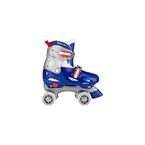 Nijdam Junior Jungen Rollerskates Junior Verstellbar Hardboot, Blau/Rot/Silber, 30-33, 52SD Nijdam Junior Jungen Rollerskates Junior Verstellbar Hardboot, Blau/Rot/Silber, 30-33, 52SD