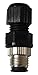 Sensor Connector, M12, Plug, 8 Contacts, Solder Pin, Straight Cable Mount