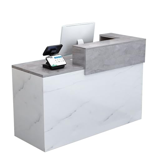 Escritorio de recepción con cajones y armario, estante extraíble, mostrador de efectivo para centros comerciales, oficina, recepción, mobiliario, moderno escritorio de ventas para empresas