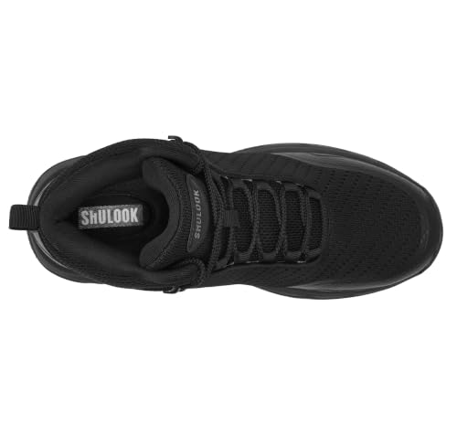 Image of SHULOOK Non Slip Work Boots for Men Restaurant Kitchen Food Service Black | Slip Resistant Chef Shoes Lightweight Ankle Support Working Comfortabke Outdoor Mesh Walking Footwear