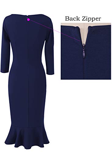 Image of VFSHOW Womens Vintage Elegant Cocktail Party Bodycon Pencil Mermaid Midi Mid-Calf Dress