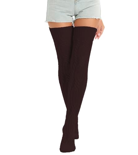Image of Sexybody Women's Thigh High Socks Over the Knee Knit Socks, Winter Leg Warmers Stockings Knee High Tube Arctic Fleece