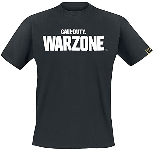 Call of Duty Logo Warzone Homme T-Shirt Manches Courtes Noir M 100% Coton Regular/Coupe Standard