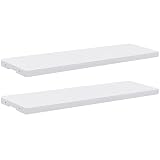 DWVO 2-Pack Resin Storage Shed Shelves, Fit for 35 Cu. Ft. Horizontal Shed 4.3x2.5x3.4 FT, 47" x 12.6" Waterproof Shelves with 8 Screws, 44 lbs Capacity, Easy to Assemble, Gray