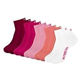 ONE STRANGE ROCK Herren Damen Quarter Socken Kurzsocken 5, 10, 15, 20, 30 Paar, Farbe:Pink/Rosa/Weiß - 5er Pack, Größe:35-38, Artikel:-401 pink unicorn