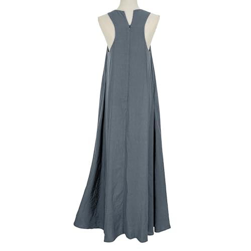 Mingyuezai Women's Sleeveless Linen Maxi Dress Casual Long Dresses with Pockets - Image 4