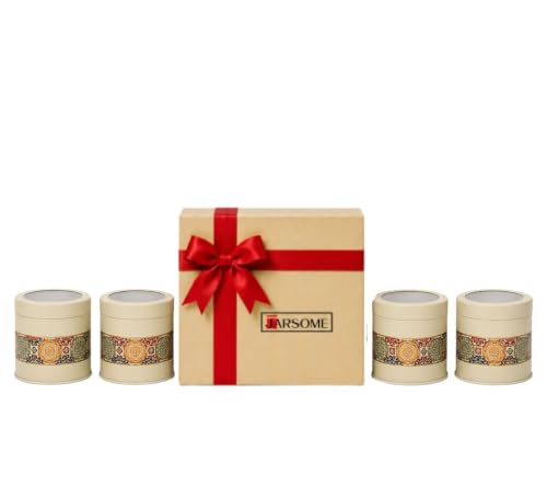 Image of Mandala Collection Airtight Kitchen Container Set| 450ML- Set of 4| Food Grade Metal Jars for Spices, Seeds, Green Tea & Dry Storage| Vacuum Lid, Rust Resistant| Beige Rangoli Canisters