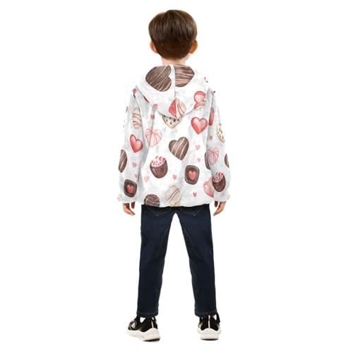 Chocolates and Candy Girls Fleece Jacket Girls Fall Jacket Girls Zip Up Hoodie Girls Sherpa Jacket 2-10T4