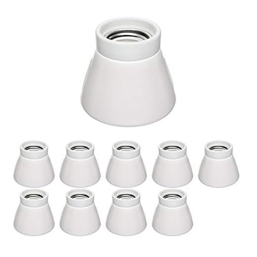 ledscom.de Taklampa/lamputtag MINZ, porslin, vit glans, 1 x E27 max. 300W, 72mm &Oslash, 10st.