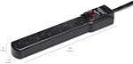 Amazon Basics 6-Outlet Surge Protector Power Strip 2-Pack, 2-Foot Long Cord, 200 Joule - Black