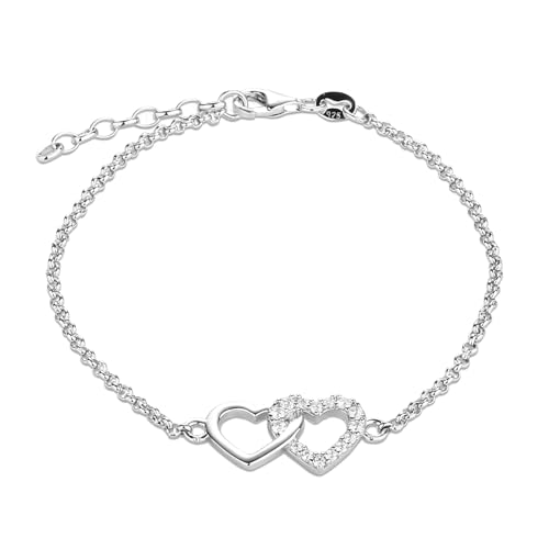 Cherished Moments Sterling Silver Mom and Me Double Heart Bracelet Sold as a Set or individually