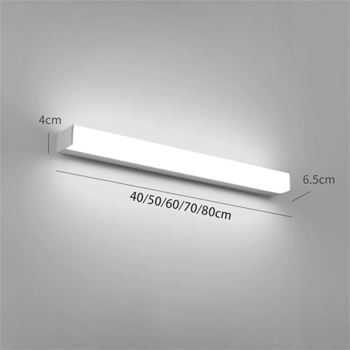 Apliques de pared largo de aluminio plata con iluminación LED para baños modernos 5