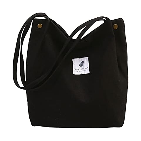 Bolsa de algodón negra con bolsillo interior y cremallera Cover