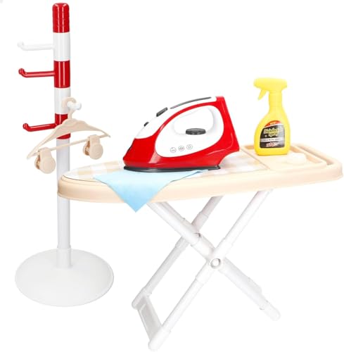 ColorBaby 47814 My Home Tabla de Planchar Juguete, 42x17x27 cm, Incluye Plancha eléctrica, Percha, Perchero con colgadores, Spray, Toalla, Juguetes niños 3 años, Juego tareas hogar, Juegos imitación