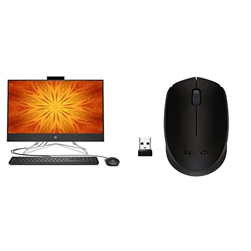 Image of HP All-in-One 24-df0215in 23.8-Inch (60.4cm) FHD with Alexa Built-in (AMD Ryzen 3-3250U /8GB /256GB SSD + 1TB HDD /Win 10 /MS MSO /Jet Black) + Wireless Mouse + Microsoft 365 Personal 12-Month Subscription