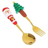 Zerodeko Cuillères à Dessert Et Fourchettes Acier Inoxydable avec Manches PVC Décorés ...