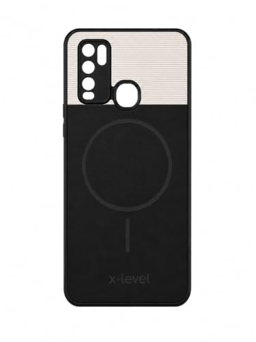 Image of Bintage Mac Safe Design Hard Slim Back Case | Soft Border Camera Protect | Dual PU Leather Finish Back Cover Compatible for Vivo Y50 / Vivo Y30 - White & Black