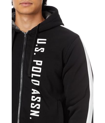 U.S. POLO ASSN. Men's USPA High Density Print Woodmark Sherpa Hoodie3