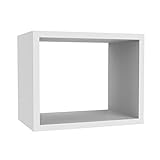 White Floating Wall Shelves,Floating Cube Shelf for Wall White,Floating Bookshelf,Wall Cubbies Storage Shelves,White Square Wall Shelves for Bedroom,Bathroom, Living Room, Kitchen,Office(White)