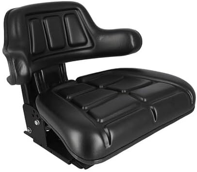 Seat Assembly - Grammer Style Flip-up Vinyl Black fits FIAT 55-65 55-66 60-66 60-93 60-94 65-93 70-66 70-88 72-93 80-66 80-88 82-93 88-93 0278205 fits Ford 5161727 fits Massey Ferguson 1672345M91