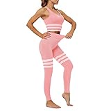 Yying Frauen Sport Active Wear Gym Yoga Fitness Workout Kleidung Legging Set Jogging Anzüge für Training Damen Sport BH Hosen
