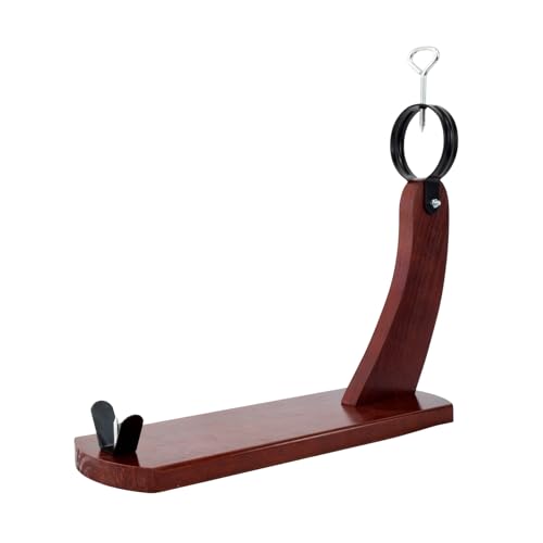 Fackelmann Soporte Jamonero, Elegante Diseño Tipo Góndola, Madera de Pino y Color Caramelo, Óptimo para Jamones y Paletillas, Herrajes de Acero, 38x36x16 cm, 1 ud