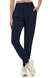 Libin Women'S 4-Way Stretch Golf Joggers Pants With Pockets, Tapered Athletic Running Sweatpants, Work Dress Casual Slacks For Women, Navy Blue M