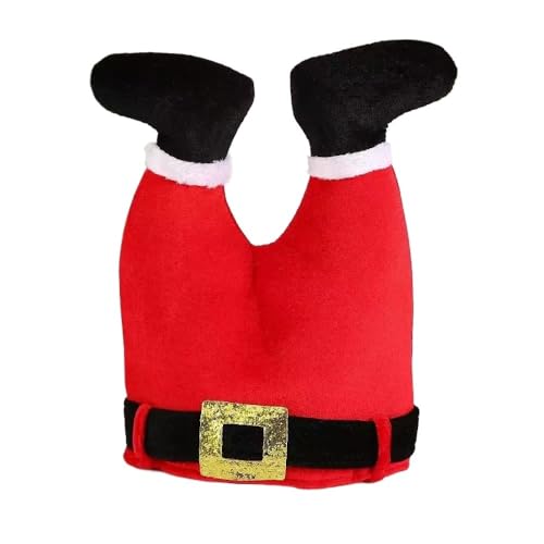 POVVFRTY Un cappello a forma di gambe dei pantaloni di Babbo Natale