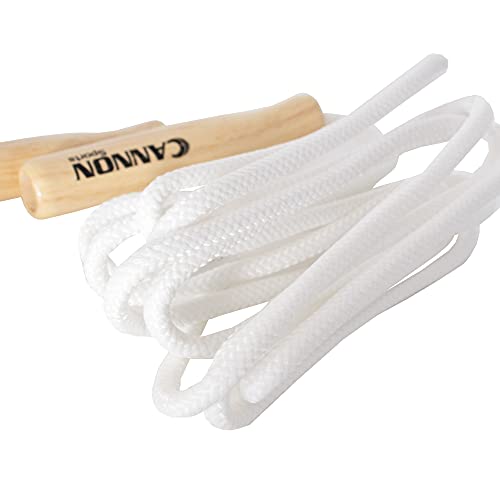 Cannon-Sports-White-Jump-Ropes-with-Wooden-Handles-Braided-Polyester-for-Fitness-Exercise-Home-Gym