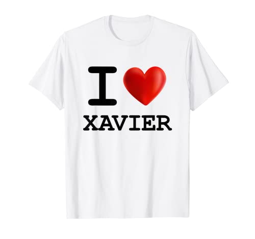 Maglietta con nome cuore I Love XAVIER Maglietta