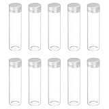 sourcing map 10 mini botellas de vidrio con tapas, botellas pequeñas transparentes de 50 ml, frascos vacíos de vidrio para manualidades, fiestas, bodas, recuerdos de decoración