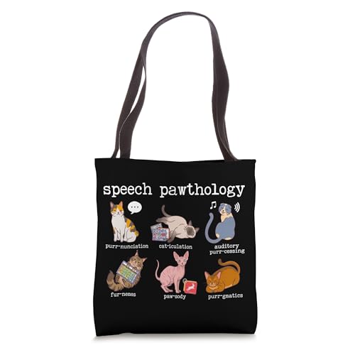 Bolsa Tote con Diseño Divertido de Gatos y Terapia de Habla