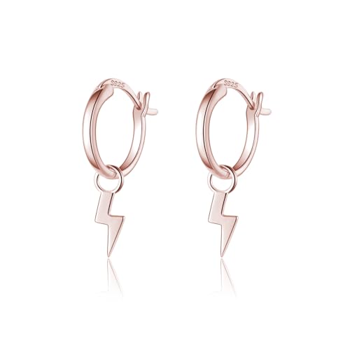 Boucles d'oreilles créoles éclair Argent 925 pendantes femmes HHRFCS