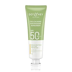 Dot & Key CICA Claming Niacinamide Sunscreen with SPF 50 PA+++ | UV Protection Face Sunscreen for Oily, Acne Prone & Sensitive Skin | 25g