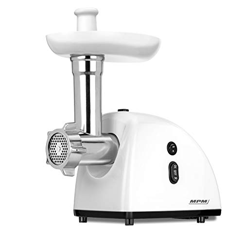 MPM MMM-06 Elektrischer Fleischwolf, 3 Lochscheiben 3mm, 5mm, 7mm, Würstchen Füllen, Rücklauffunktion, Zubehör zum…
