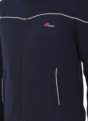 Image of muffy Men's Tracksuit Cotton Blend Regular Fit Zip Closure with 2 Side Zipper Pockets & 1 Back Pocket Perfect for Winter Wear-5001