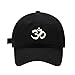 LexiuYibai Mens Baseball Caps Embroidered Yoga Aum Om Ohm Adjustable Washed Cotton Dad Hat (Black,7 1/2)