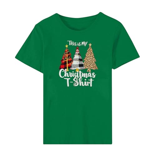 Christmas Shirts for Women Christmas Print T Shirt Crew Neck Tee Shirts - image 3